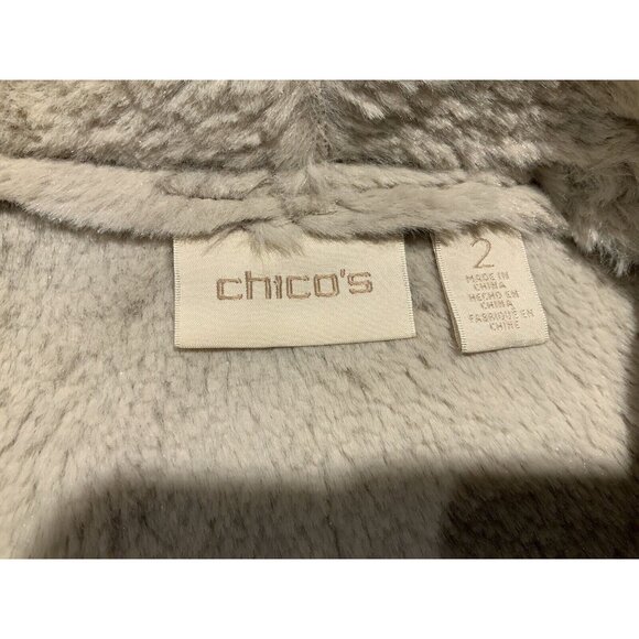 Chicos Vest Medium (2) Brown and Cream Suede & Faux Fur Vest Warm Layer - Picture 7 of 10